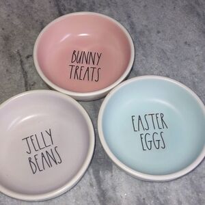 Rae Dunn Set Of 3 Tasting Bowls, Pastel, Jelly Beans, Bunny Treats, Easter Eggs